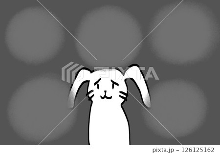 ストレス社会、不安、メンタルの不調に耐えるウサギさんのイラスト素材（JPEG/PNG） 126125162