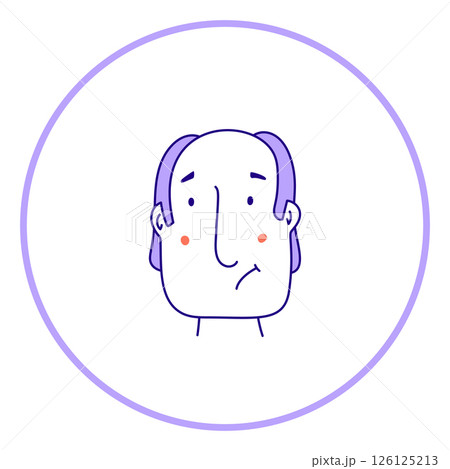 Hand drawn doodle face. Simple avatar portrait of men, woman various ages for social media, apps, icons, website Hand drawn doodle face. Simple avatar portrait of men, woman various ages for social media, apps, icons, website 126125213
