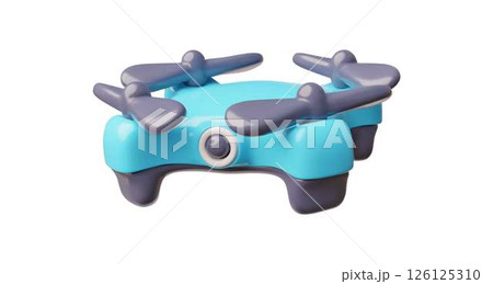 Drone with video camera 3D cartoon vector icon, realistic flying wireless blue quadcopter photography video surveillance Drone with video camera 3D cartoon vector icon, realistic flying wireless blue quadcopter photography video surveillance 126125310