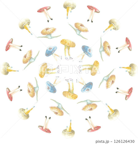 きのこびとのグラフィックパターン 04 126126430