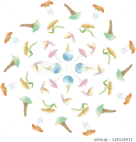 きのこびとのグラフィックパターン 05 126126431