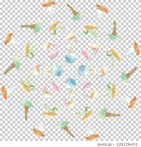 きのこびとのグラフィックパターン 05 126126431