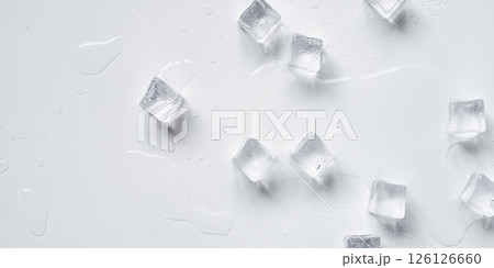 Melting ice cubes on a white background 126126660