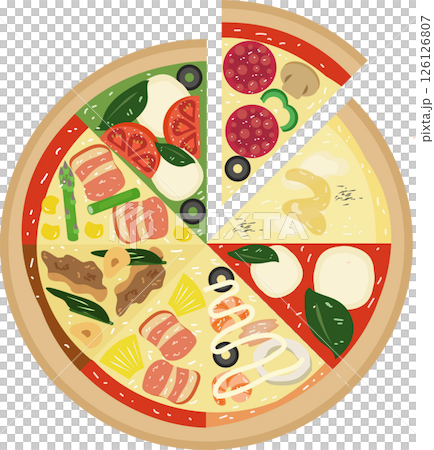 各種披薩的集合 各種披薩的集合 126126807