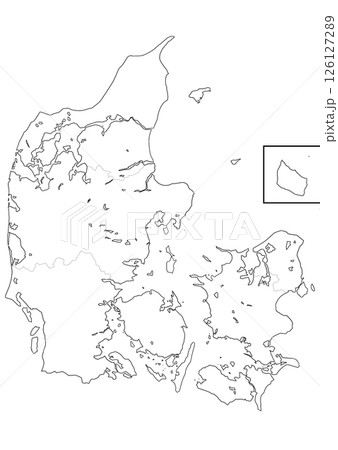 白地図　デンマーク 126127289