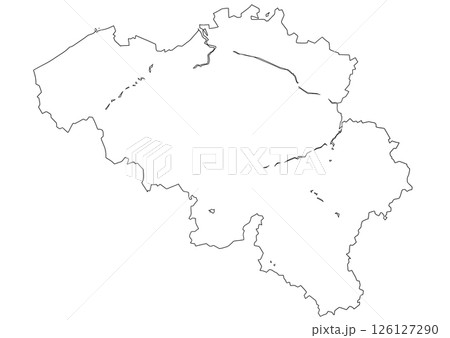 白地図　ベルギー 126127290