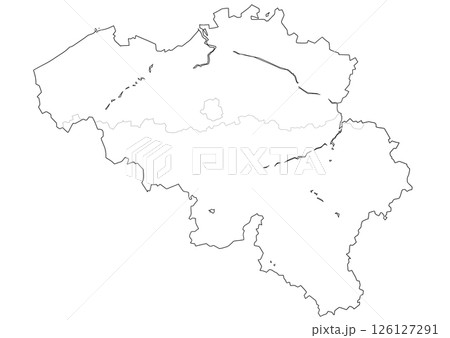 白地図　ベルギー 126127291