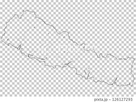 白地図　ネパール 126127293