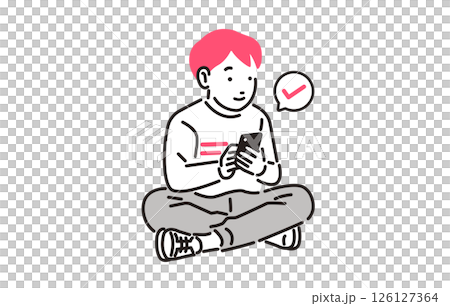 Person Boy operating a smartphone 126127364