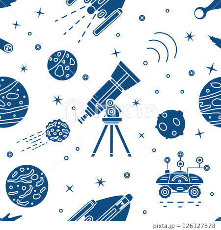 Space Pattern Telescope Planets Shuttle Galaxy 126127378