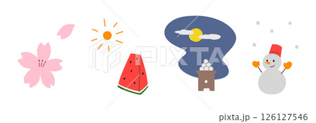 四季のカラーイラスト 126127546