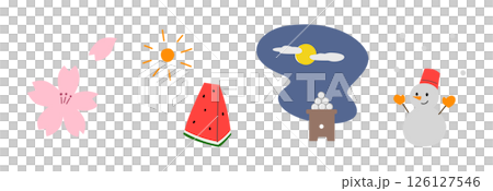 Four seasons color illustration 126127546
