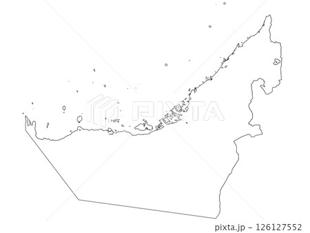 白地図　アラブ首長国連邦 126127552