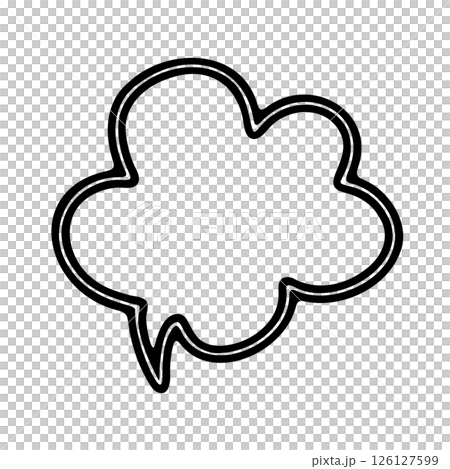 A simple fluffy double-lined speech bubble 126127599