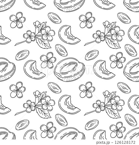 Monochrome cute pattern. Pattern for textiles in hand draw style Monochrome cute pattern. Pattern for textiles in hand draw style 126128172