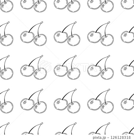 Monochrome cute pattern. Pattern for textiles in hand draw style Monochrome cute pattern. Pattern for textiles in hand draw style 126128318