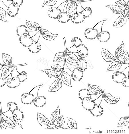 Monochrome cute pattern. Pattern for textiles in hand draw style Monochrome cute pattern. Pattern for textiles in hand draw style 126128323