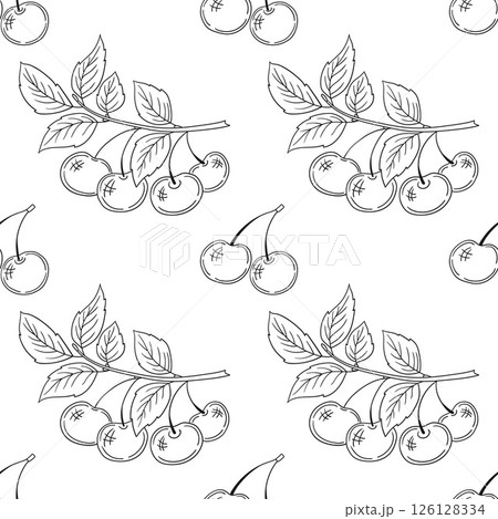 Monochrome cute pattern. Pattern for textiles in hand draw style Monochrome cute pattern. Pattern for textiles in hand draw style 126128334