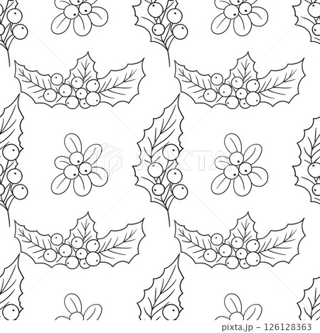 Monochrome cute pattern. Pattern for textiles in hand draw style Monochrome cute pattern. Pattern for textiles in hand draw style 126128363