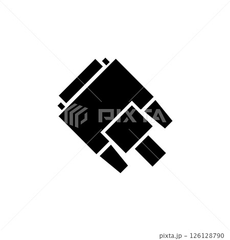 DVI or VGA Cable, Video Plug Connector Solid Flat Vector Icon Isolated on White Background 126128790