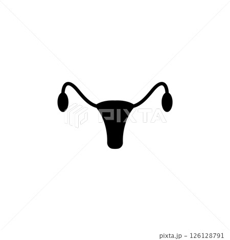 Uterus female reproductive pelvic organ Solid Flat Vector Icon Isolated on White Background Uterus female reproductive pelvic organ Solid Flat Vector Icon Isolated on White Background 126128791
