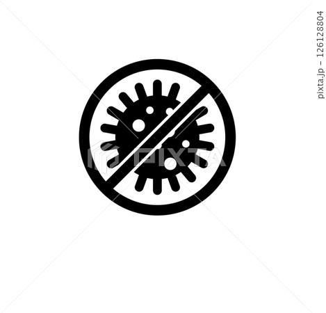 Antibacterial, No Virus, Stop Bacteria Solid Flat Vector Icon Isolated on White Background Antibacterial, No Virus, Stop Bacteria Solid Flat Vector Icon Isolated on White Background 126128804