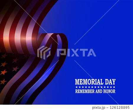 Great illustration with an element of a wavy American flag on a blue background Great illustration with an element of a wavy American flag on a blue background 126128895