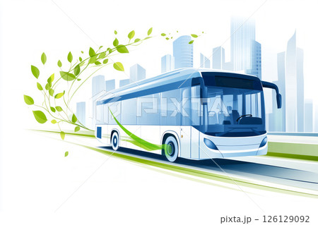 Biomethane-powered city bus promoting sustainable urban transportation 126129092