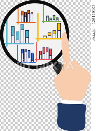 データを分析するイラスト データを分析するイラスト 126129102