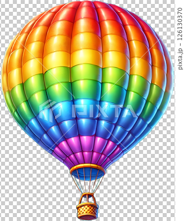 彩虹色的熱氣球插畫 126130370