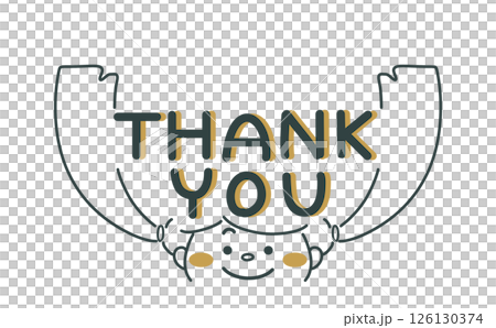 Thank You ありがとうの文字とツインテールの女の子のイラスト 126130374