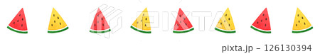 三角にカットされたスイカのライン 126130394