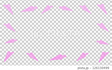 Watercolor paper airplane frame (pink) 126130499