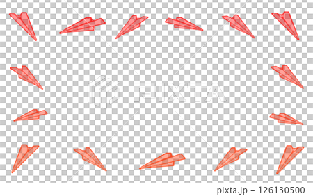 Watercolor paper airplane frame (red) 126130500
