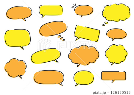 可愛い手描き風のポップな吹き出しセット 126130513