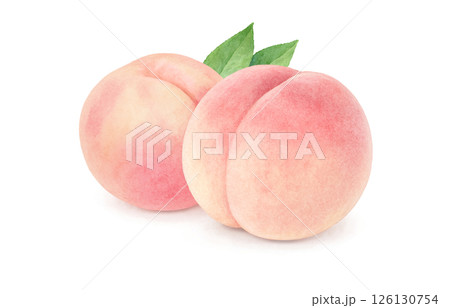 桃のイラスト 水彩 白桃 もも 126130754