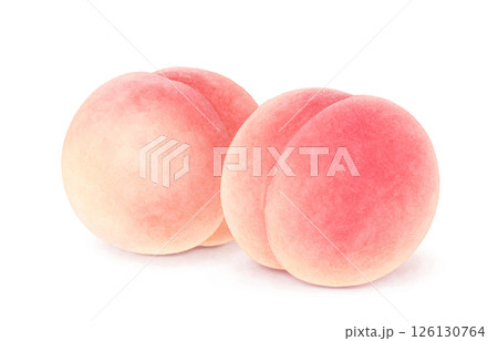 桃のイラスト 水彩 白桃 もも 126130764