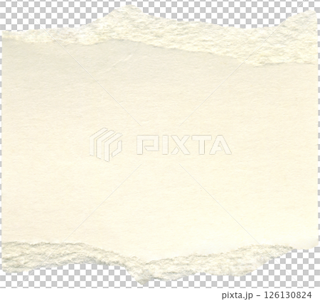 Torn paper scrap. Beige, pale, ivory, cream canvas texture background. Realistic paper, carton texture for collage, DIY projects, scrapbooking 126130824
