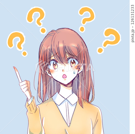 疑問がある女子学生　口パク　汗 126131233