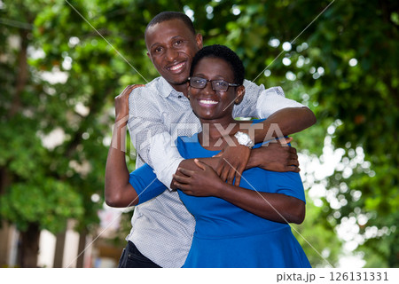 portrait of young african couple, happy. 126131331