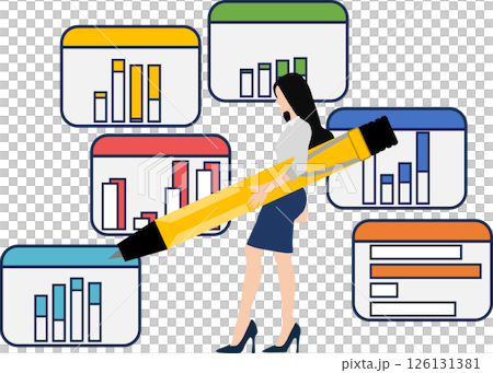 データを分析するイラスト データを分析するイラスト 126131381