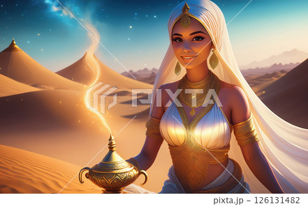 Generative AI Illustration Magic genie Generative AI Illustration Magic genie 126131482