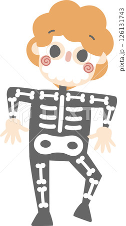 happy halloween holiday festival with boy wearing skeleton costume, flat png illustration cartoon character design happy halloween holiday festival with boy wearing skeleton costume, flat png illustration cartoon character design 126131743