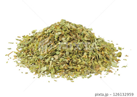 Oregano or marjoram leaves fresh and dry isolated on white background Oregano or marjoram leaves fresh and dry isolated on white background 126132959