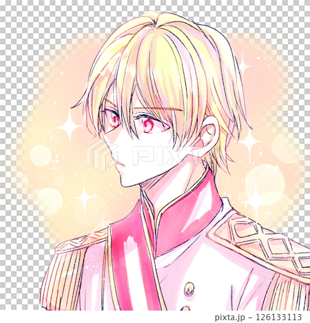 Fantasy prince-like man with red eyes 126133113