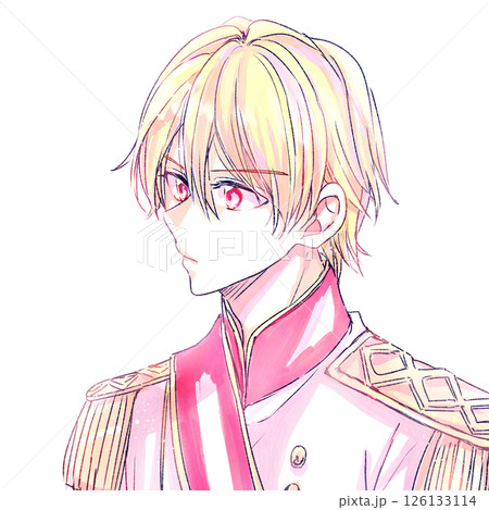 ファンタジーの王子様風の男性　赤眼 126133114