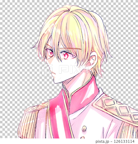 Fantasy prince-like man with red eyes 126133114