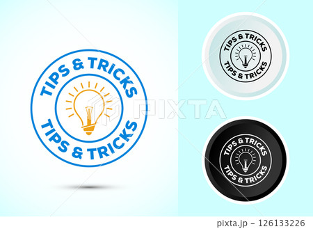 Quick tips icon design illustration, Tips and tricks sign symbol in color black and white 126133226