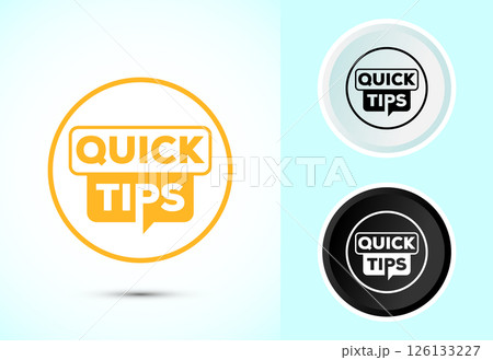 Quick tips icon design illustration, Tips and tricks sign symbol in color black and white 126133227