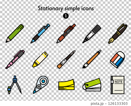 Icon collection Stationery 126133303